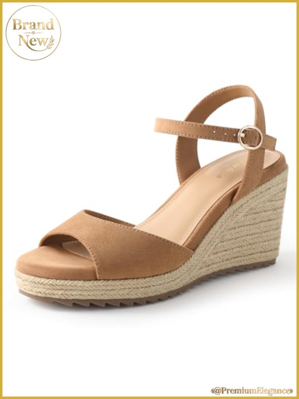 Espadrilles Wedges Sandals for Women Platform Peep Toe Ankle Strap Buckle